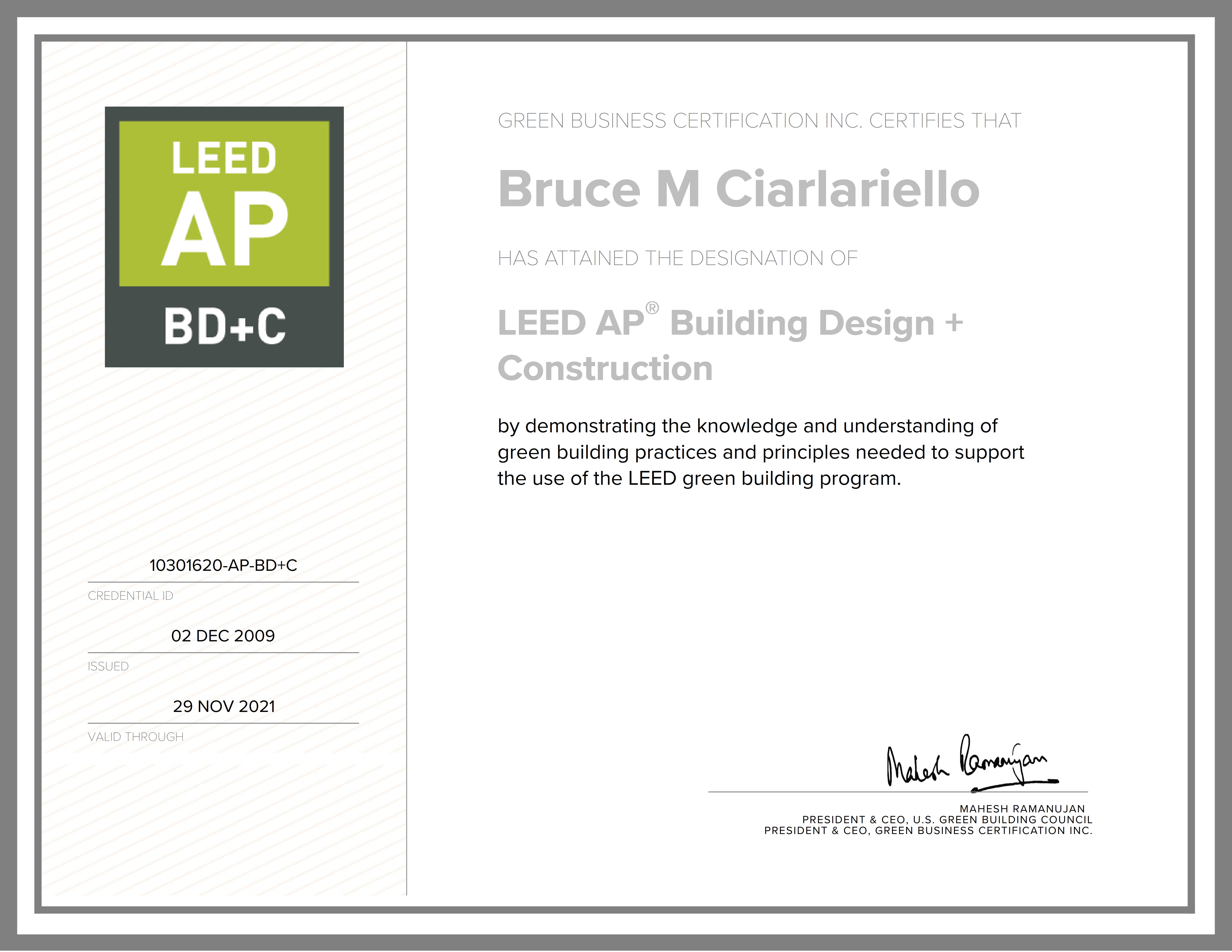 LEED AP Building Design & Construction
